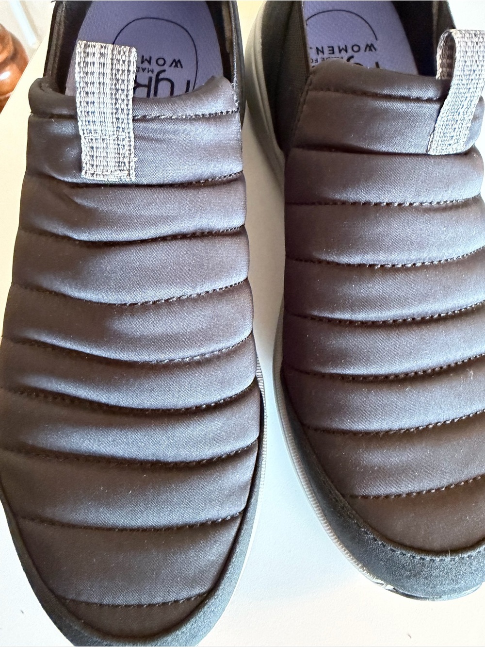 Ryka Black Quilted Slip-On Sneakers